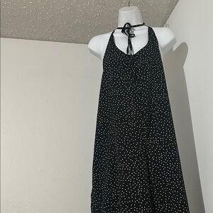Black and White Polka Dot Halter Dress